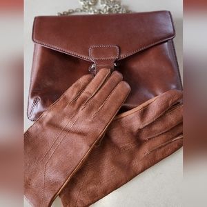 Leather Shoulder Bag & Leather Driving Gloves